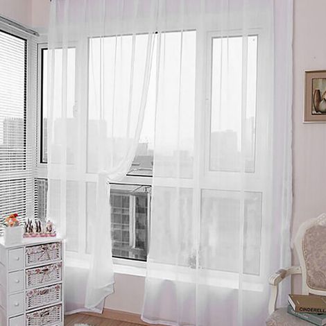 Clear Glass Tulle Curtain Mesh, 100x200CM