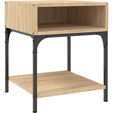 Table de Chevet en Bois d'Ingénierie Couleur Chêne Sonoma 40x41x50 cm (1/5)