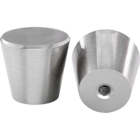 Lot de 4 Boutons de Meuble en Acier Inoxydable Brossé - Boutons d'Armoire et de Porte en Alliage d'Aluminium - Argent (1/5)