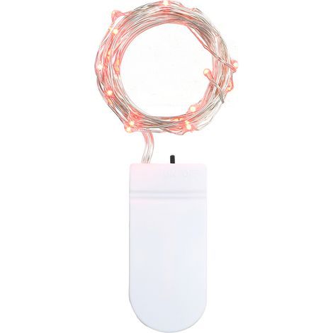 Guirlande lumineuse LED de 2 mètres de long avec 20 LED, fonctionnant sur piles, étanche IP65, très flexible et facile à plier, pour les décorations de Noël, d'Halloween et autres fêtes. (1/2)