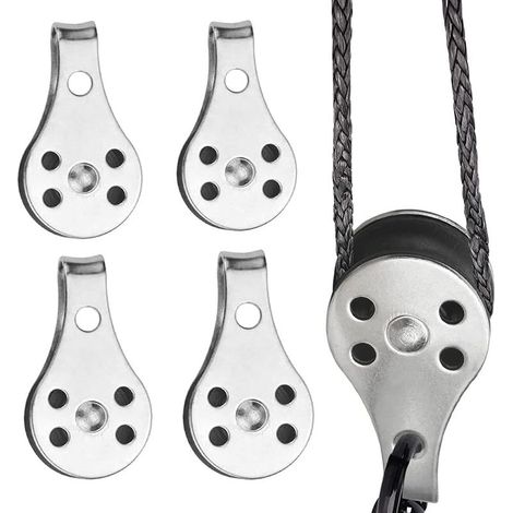 Ensemble de 4 roulettes pivotantes doubles en acier inoxydable, roulettes monoblocs, roulettes monoblocs en acier inoxydable, pour grands kayaks, canoës, usines, bâtiments, etc. (1/5)
