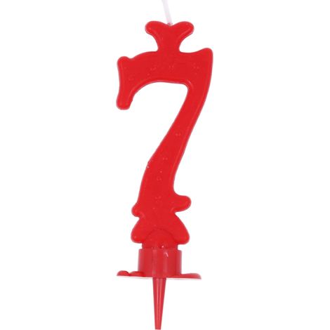 Bougie Joyeux Anniversaire Rouge n° 7 (1/5)