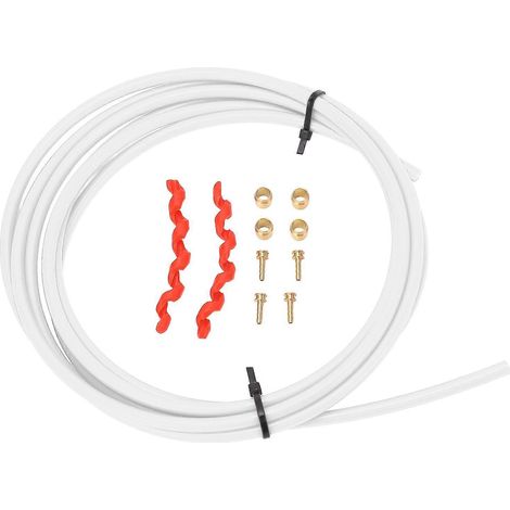 Durite de frein pour VTT avec aiguilles de graissage, de rechange, pour freins à disque hydrauliques de vélo, compatible avec huile minérale et huile DOT, blanche. (1/4)