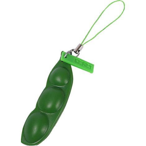 Lot de 5 edamames à presser, décompresser et ventiler, jouet edamame illimité, porte-clés décompressé en cosse de pois (1/5)