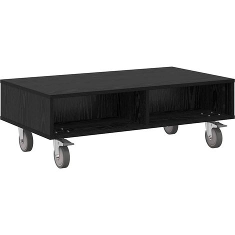Maison Exclusive - Mesa Lateral con Ruedas Roble Negro 90 x 50 x