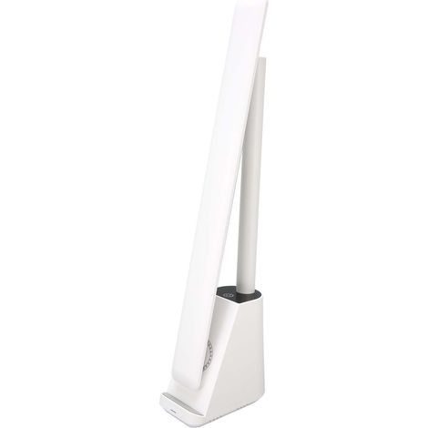 Lampe de bureau LED rechargeable avec 3 modes d'éclairage, commande tactile, protection des yeux et chargeur sans fil pour téléphone. (1/5)