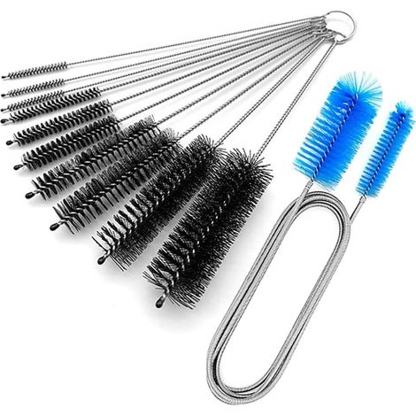 11Pcs Mini Goupillon Nettoyage, 155CM Nettoyage Aquarium pour Tuyau Aquarium, 10 petit goupillon nettoyage pour Petites Ouvertures/Tubes/Tuyaux/Tuyau Tube Biberon Bouteille Ecouvillon (1/5)