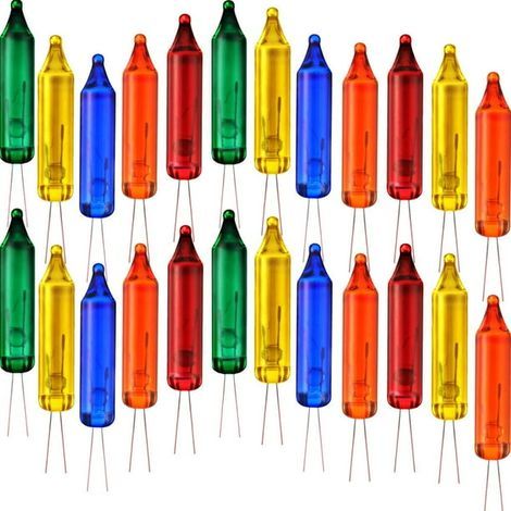 Lot de 100 mini ampoules de rechange pour guirlandes lumineuses d'Halloween et de Noël, 2,5 volts (multicolores) (1/2)