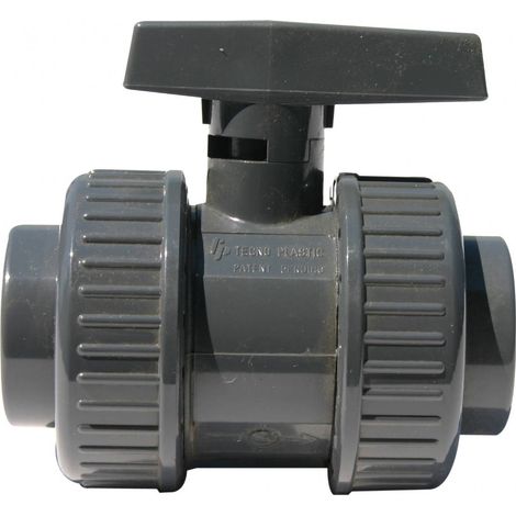 VANNE DOUBLE UNION POIGNEE GRISE PVC BVD FF 40 RENSON