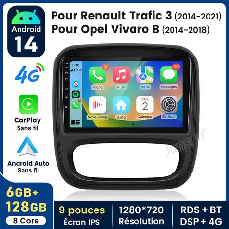 9 pouces Carplay Autoradio pour Renault Trafic Nissan Android 6+128G JUNSUN (1/5)