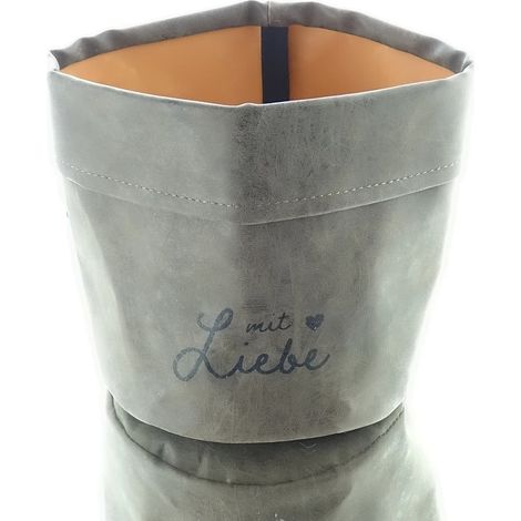 nature trends Kunstleder-Pflanztasche mit Schriftzug mit Liebe 14 x 18 cm