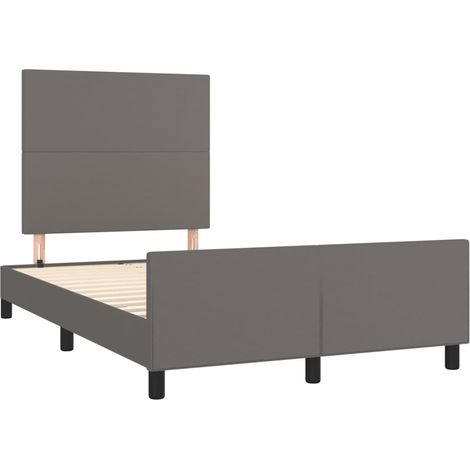 Bettgestell ohne Matratze Grau 120x190 cm Kunstleder vidaXL (1/5)