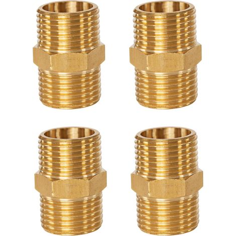 4 pcs Manchon Laiton 1/2" BSP Mâle x Mâle Ø19 mm ID 15 mm (1/5)