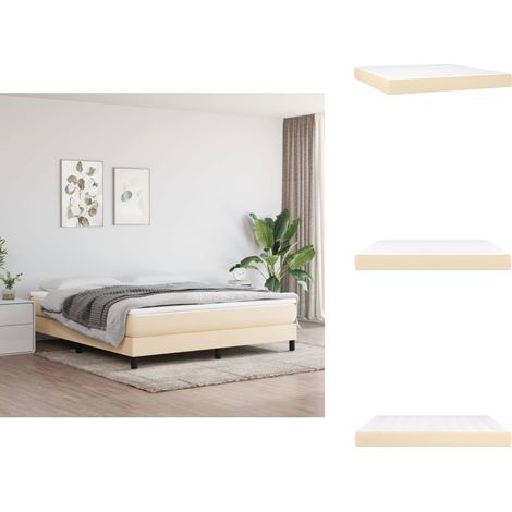 Matelas de lit à ressorts ensachés Crème 180x200x20 cm Tissu - Matelas À Ressorts Ensachés - Matelas Crème - Matelas Double - Literie - Sommier (1/5)