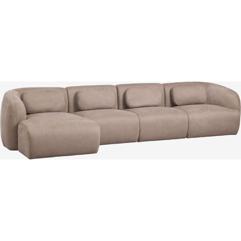 Sofá modular chaise longue izquierdo de 4 piezas en chenilla Coquette SKLUM        (1/5)