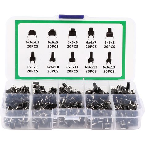 200 Pièces Bouton Poussoir Tactile Mini Interrupteur pour Contrôleur TV Audio Ordinateur Appareil Électronique (1/5)