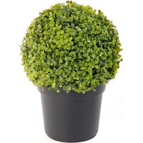 Plante artificielle haute gamme Spécial extérieur / Buis boule artificiel - Dim : H.38 x D.27 cm -PEGANE-