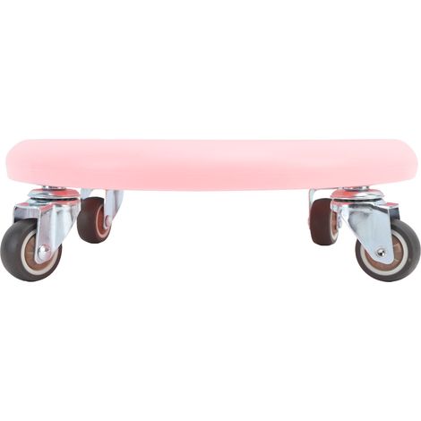 Planche à roulettes pour exercices abdominaux, 4 rouleaux, pivotant à 360 degrés, plaque coulissante silencieuse et lourde, rose (1/5)