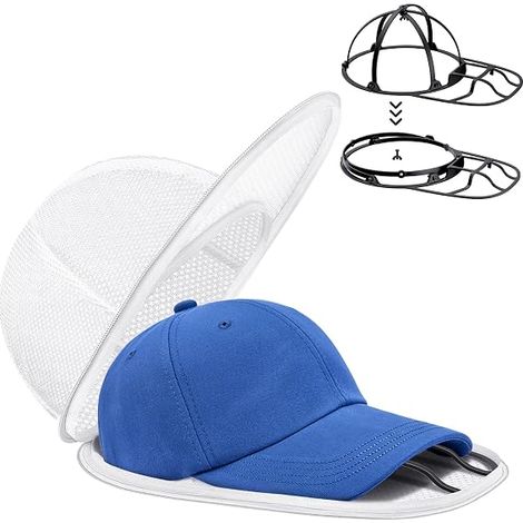 Lave Casquette de Baseball, Cage de Lavage Pliable – Cage de Nettoyage de Casquette pour Machine à Laver & Lave-Vaisselle, Nettoyeur pour Casquettes, Support Formeur Protecteur avec Cadre de Lavage (1/5)