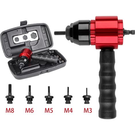 Adaptateur pour pistolet à riveter, perceuse électrique à double usage vers pistolet à riveter, tige de traction métrique/impériale, portatif.