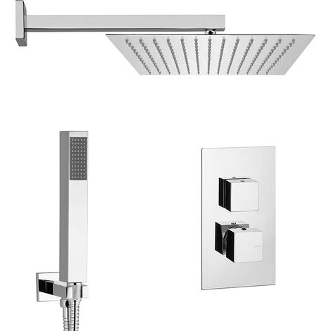 Set doccia incasso completo con soffione quadrato inox e kit doccia Torre (1/5)