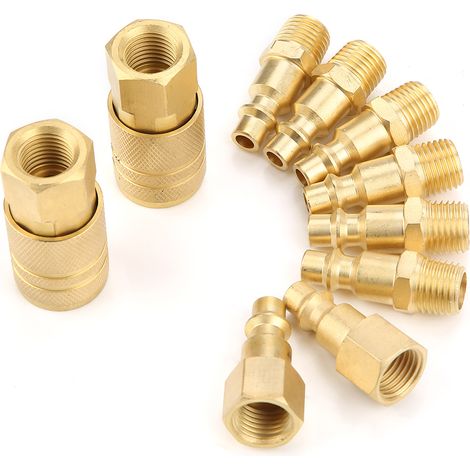 10 tuyaux accessoires 1/4" NPT pour compresseur d'air, outil de connexion rapide (1/5)
