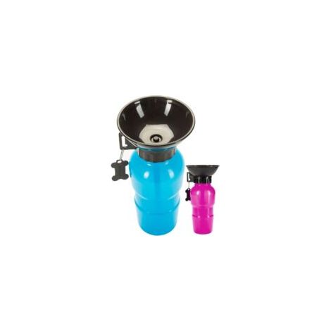 500-ml-Wasserflasche mit integriertem Napf – Für Hunde – Ideal für Autofahrten – Blau – Crezuo (1/4)