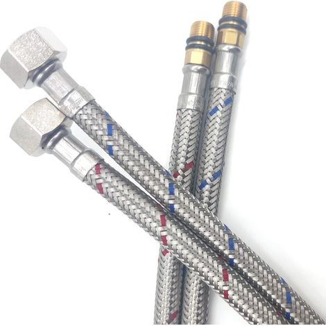 Robinet extractible tuyau d'eau chaude et froide G3/8 x M10 robinet d'eau chaude et froide raccords de tuyauterie (1/4)