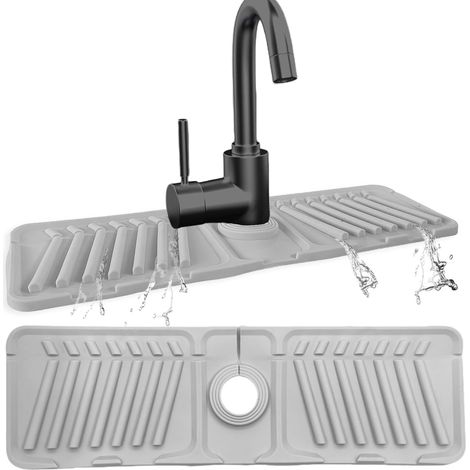 1 Tapis D'égouttement, Silicone, 44x14 Cm, Pente 7°, Pliable 90°, Pour Cuisine (1/5)