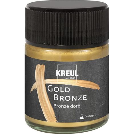 Peinture aux pigments métalliques Or Bronze 50 ml, pour des effets bronze brillants, opaque et résistant à la lumière, pour bois, carton, pierre, céramique etc.