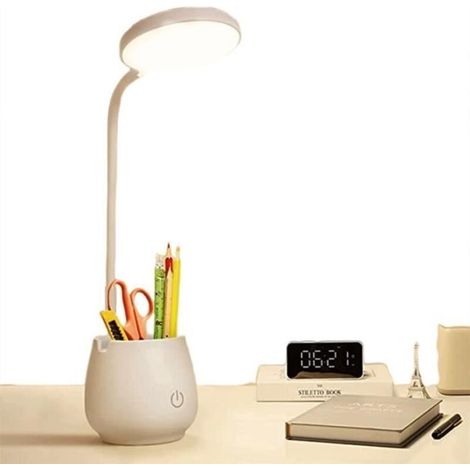 Bardusch-Lampe de Bureau LED , Avec support pour téléphone portable, porte-stylo, 3 modes d\éclairage, protection des yeux, rechargeable no (1/4)