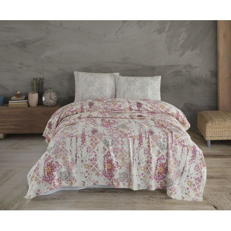 Copriletto Estivo Matrimoniale Primavera Estate 100% Cotone Piquet ScratchyPink - Matrimoniale