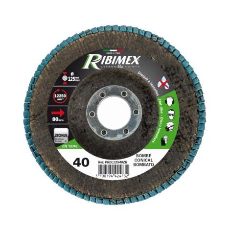 Disque à lamelles 125MM bombé grain abrasif 60 Zirconium (1/2)