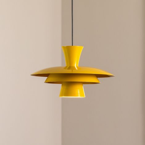 [GEBRAUCHT] B-Ware Luminex Hängeleuchte Plato LED Pendelleuchte Lampe dimmbar senfgelb Ø38cm (1/2)