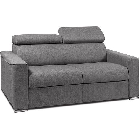 Divano letto 2 posti express in tessuto grigio con seduta memory foam Letto 120 cm Materasso 14 cm - VIZIR