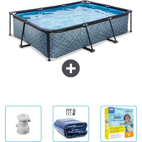 Exit-toys Piscina Exit Rectangular - Efecto piedra - 300x200x65 cm - 6-piezas  SCB70 (1/4)