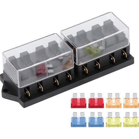 Boîte de Support de Lame Longue de Voiture à 8 Voies DC 12V 15A avec 8 Accessoires de Véhicule Universels. (1/5)