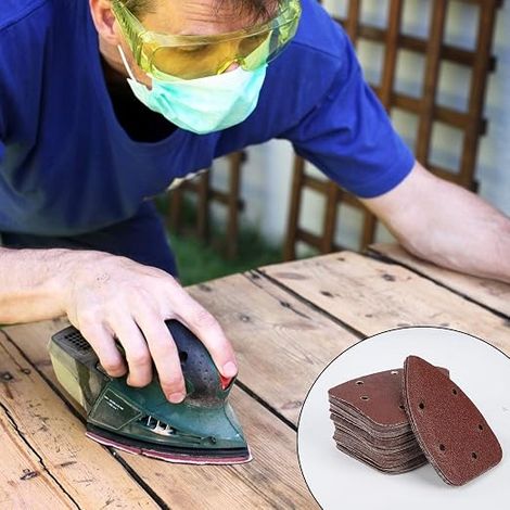 Sanding Triangles, Mouse Sanding Pads 5 Holes Sanding Sheets Sandpaper Grit Size for Sanding Polishing (1/4)