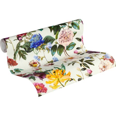 Vliestapete Bunt Blumen Tapete Gemustert versetzter Ansatz  Jette 5 (1/5)