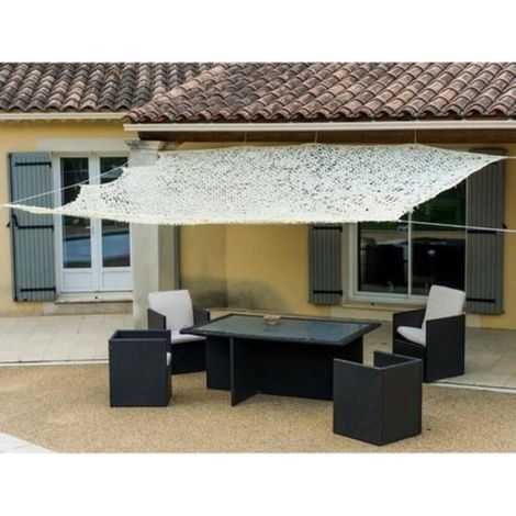 Toile ombrage 4x5m – Blanc – Ajourée 120g/m² – Anti-UV – Imputrescible – Terrasse/Jardin – Werka Pro – Durable (1/5)