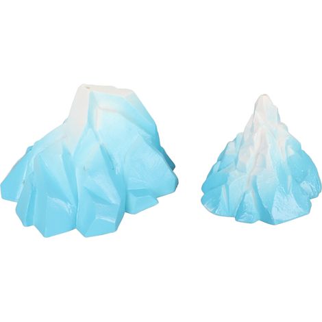 Lot de 2 icebergs décoratifs pour aquarium, simulation innovante d'aménagement paysager sous-marin. (1/5)
