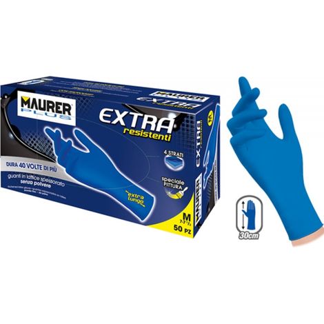 GUANTI MONOUSO LATTICE EXTRA TG.L MAURER PLUS CF.50PZ -CF. SCATOLA (1/4)