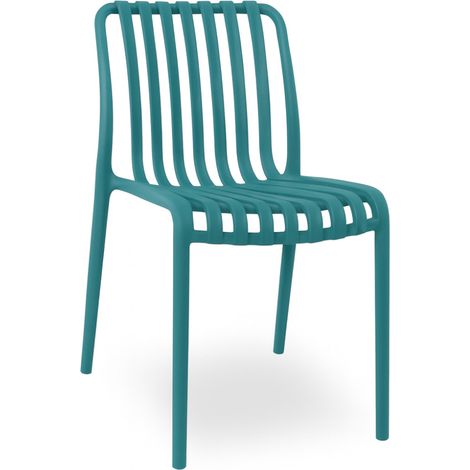 Sedia da esterno Iside in plastica resistente, comfort premium verde petrolio