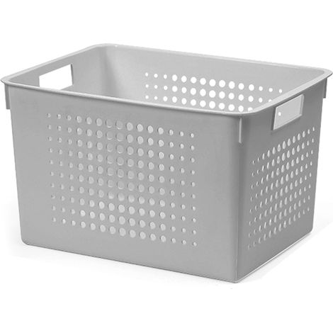 Panier De Rangement - Plastique Empilable - Pour Etagere Cuisine Bureau Armoire - 6 Grand Et 4 Petit - Noir (1/5)