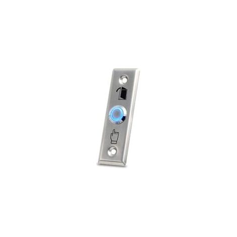 Bouton de sortie de porte en acier inoxydable avec éclairage LED pour système de verrouillage d'accès à domicile (30 x 90 mm) (1/4)