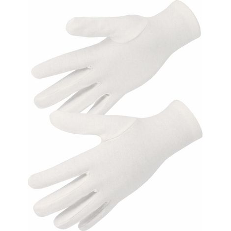Lot 10 Gants de Manutention Coton Interlock Blanc SINGER - Ourlet Poignet - Taille 10 - Industrie & Orfèvrerie