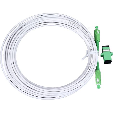 Jeu de câbles d'extension de Modem optique, Patch SC monomode blindé avec connecteur à bride pour FTTH FTTB FTTP APC 15m / 49,2 pieds. (1/5)