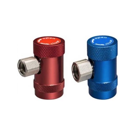Kit de Conectores Rápidos (Alta/Baja Presión) para Gas R1234yf Aluminio/Latón con Juntas de Vitón para Vehículos