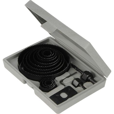 Silverline – Coffret de 16 scies-cloches 19-127 mm – Pour bois dur, plastique, métaux non ferreux – Coupe nette sans éclat – Mallette incluse (1/7)
