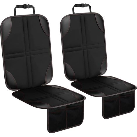 2 Pièces Protecteur de Siège de Voiture , Antidérapant Protection Siege Auto avec Poches Organisateur, Universelle Imperméable Protège Siège Oxford pour Enfant, Bébé, Animaux (Noir)